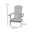 Pemberly Row Set of 2 Folding Adirondack Chairs with Side Table in Gray