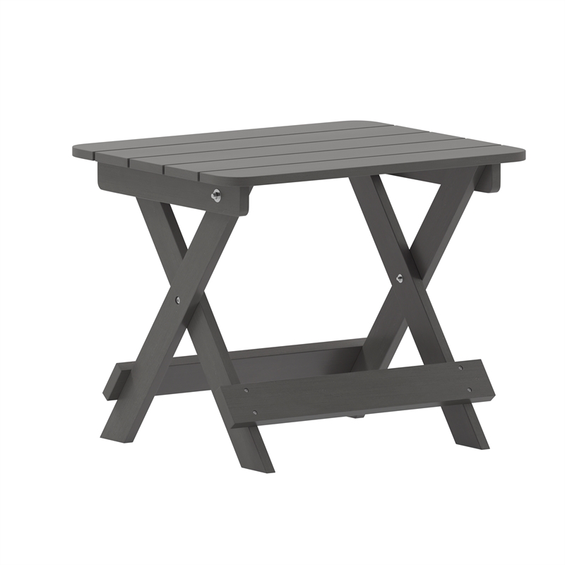 Pemberly Row 3 Piece Adirondack Set with 2 Loungers & Table in Gray