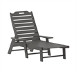 Pemberly Row 3 Piece Adirondack Set with 2 Loungers & Table in Gray