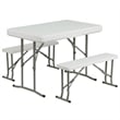 Pemberly Row 10' x 10' Blue Pop Up Canopy with Folding Table and Benches Set