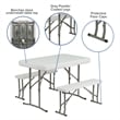 Pemberly Row 10' x 10' Blue Pop Up Canopy with Folding Table and Benches Set