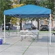 Pemberly Row 10' x 10' Blue Pop Up Canopy with Folding Table and Benches Set