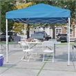 Pemberly Row 8' x 8' Blue Pop Up Canopy with Folding Table and 4 White Chairs