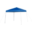 Pemberly Row 8' x 8' Blue Pop Up Canopy with Folding Table and 4 White Chairs