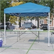 Pemberly Row 8' x 8' Blue Pop Up Canopy Tent and 6' Bi-Fold Table with Handle