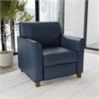 Pemberly Row LeatherSoft Chair with Clean Line Stitched Frame in Navy