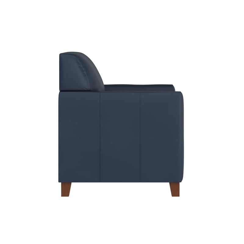 Pemberly Row LeatherSoft Chair with Clean Line Stitched Frame in Navy