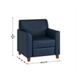 Pemberly Row LeatherSoft Chair with Clean Line Stitched Frame in Navy