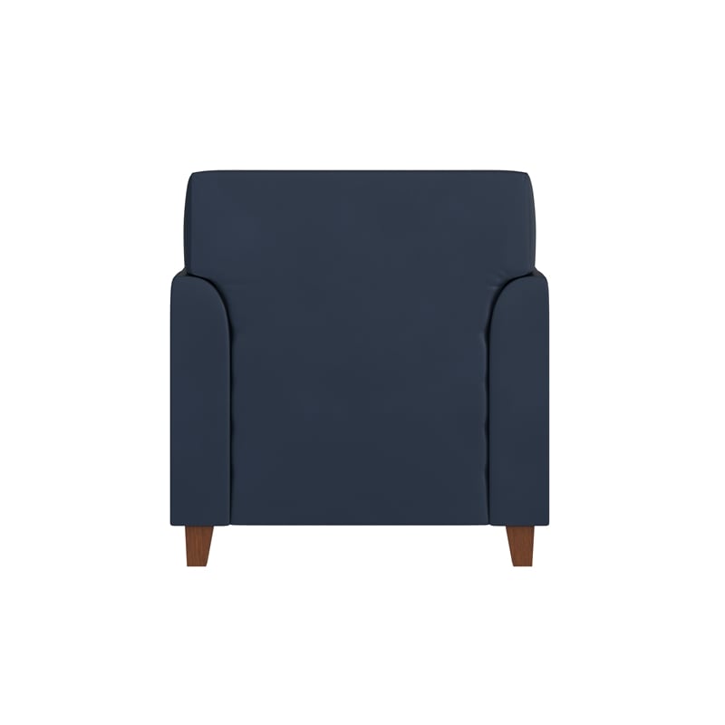 Pemberly Row LeatherSoft Chair with Clean Line Stitched Frame in Navy