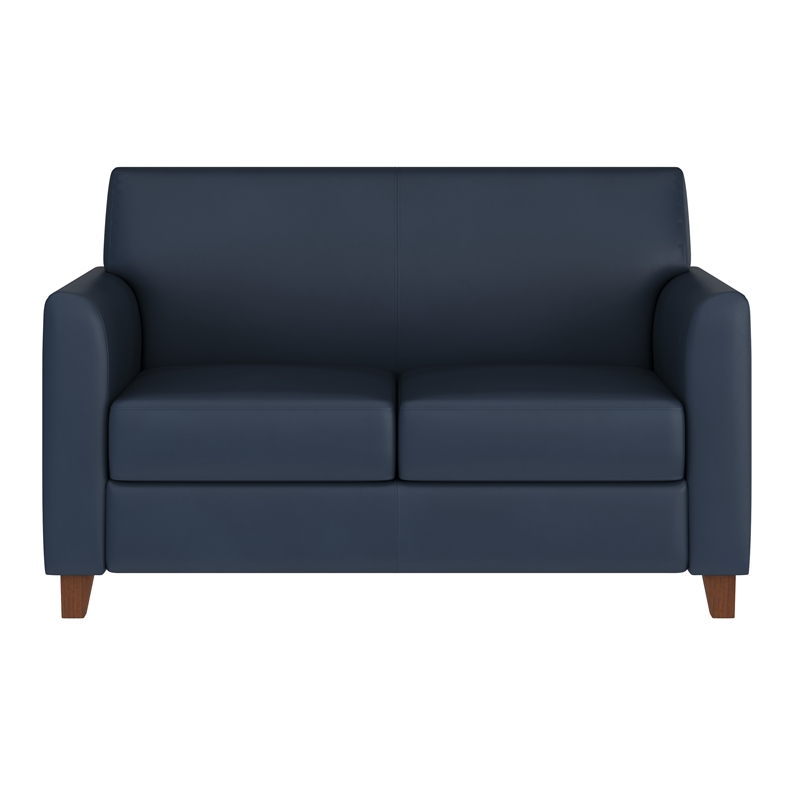 Pemberly Row Loveseat with Clean Line Stitched Frame in Navy