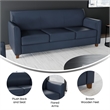 Pemberly Row LeatherSoft Sofa with Clean Line Stitched Frame in Navy