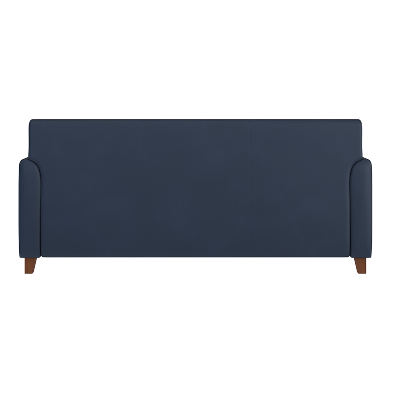 Pemberly Row LeatherSoft Sofa with Clean Line Stitched Frame in Navy