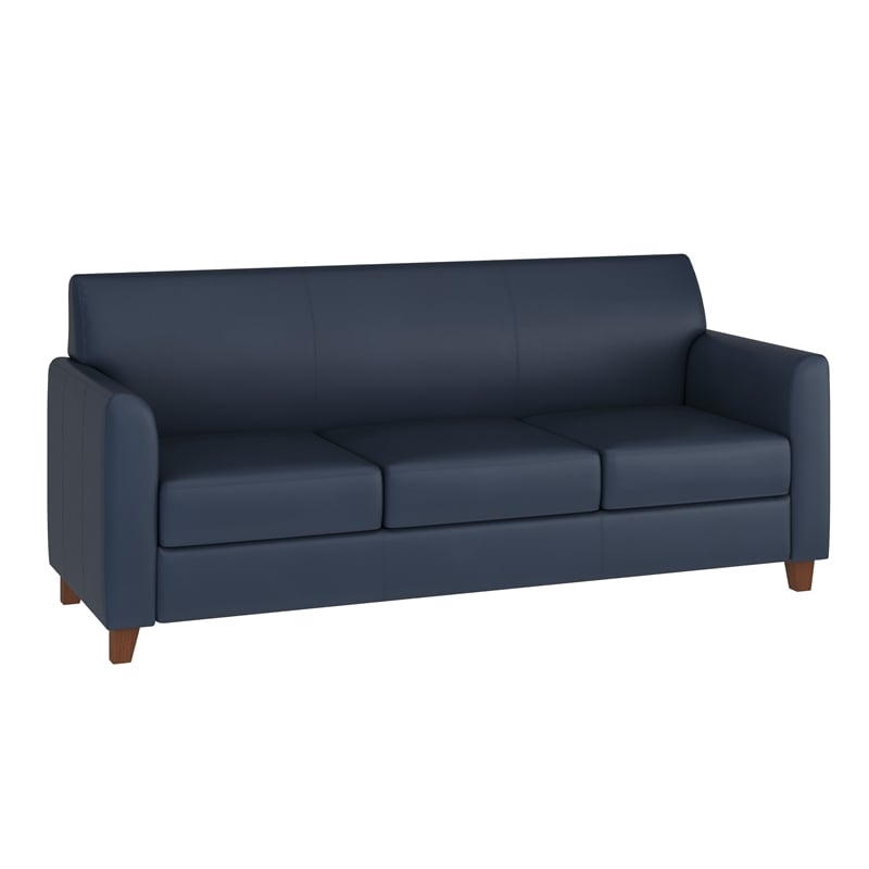 Pemberly Row 3 Piece Sofa Set with Clean Line Stitched Frame in Navy