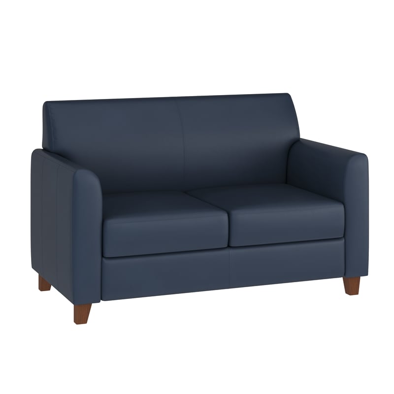 Pemberly Row 3 Piece Sofa Set with Clean Line Stitched Frame in Navy