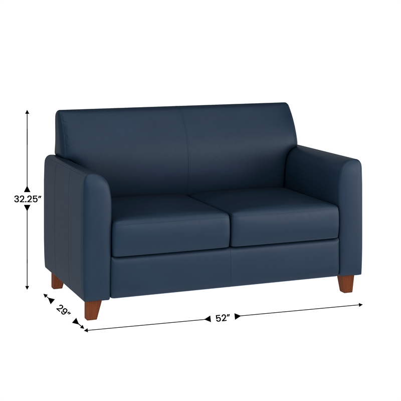 Pemberly Row 3 Piece Sofa Set with Clean Line Stitched Frame in Navy