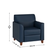 Pemberly Row 3 Piece Sofa Set with Clean Line Stitched Frame in Navy