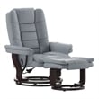 Pemberly Row Multi-Position Recliner and Ottoman with Swivel Mahogany Wood Base