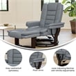 Pemberly Row Multi-Position Recliner and Ottoman with Swivel Mahogany Wood Base