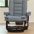 Pemberly Row Multi-Position Recliner and Ottoman with Swivel Mahogany Wood Base