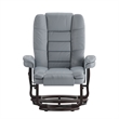 Pemberly Row Multi-Position Recliner and Ottoman with Swivel Mahogany Wood Base