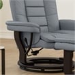 Pemberly Row Multi-Position Recliner and Ottoman with Swivel Mahogany Wood Base