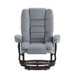 Pemberly Row Multi-Position Recliner and Ottoman with Swivel Mahogany Wood Base