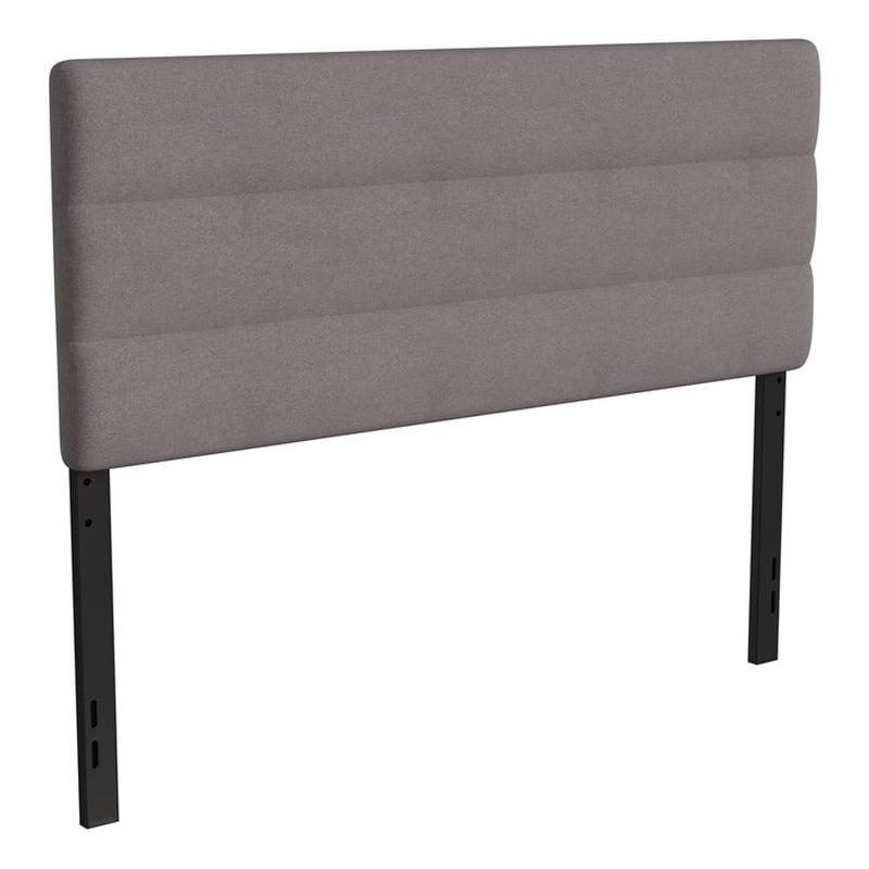 Pemberly Row Universal Fit Tufted Upholstered Queen Headboard in Gray