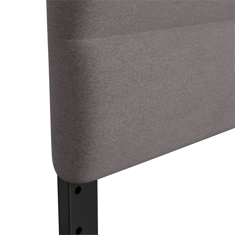 Pemberly Row Universal Fit Tufted Upholstered Queen Headboard in Gray