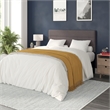 Pemberly Row Universal Fit Tufted Upholstered Queen Headboard in Gray