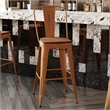 Pemberly Row All-Weather Bar Height Stool with Poly Resin Seat in Orange/Teak