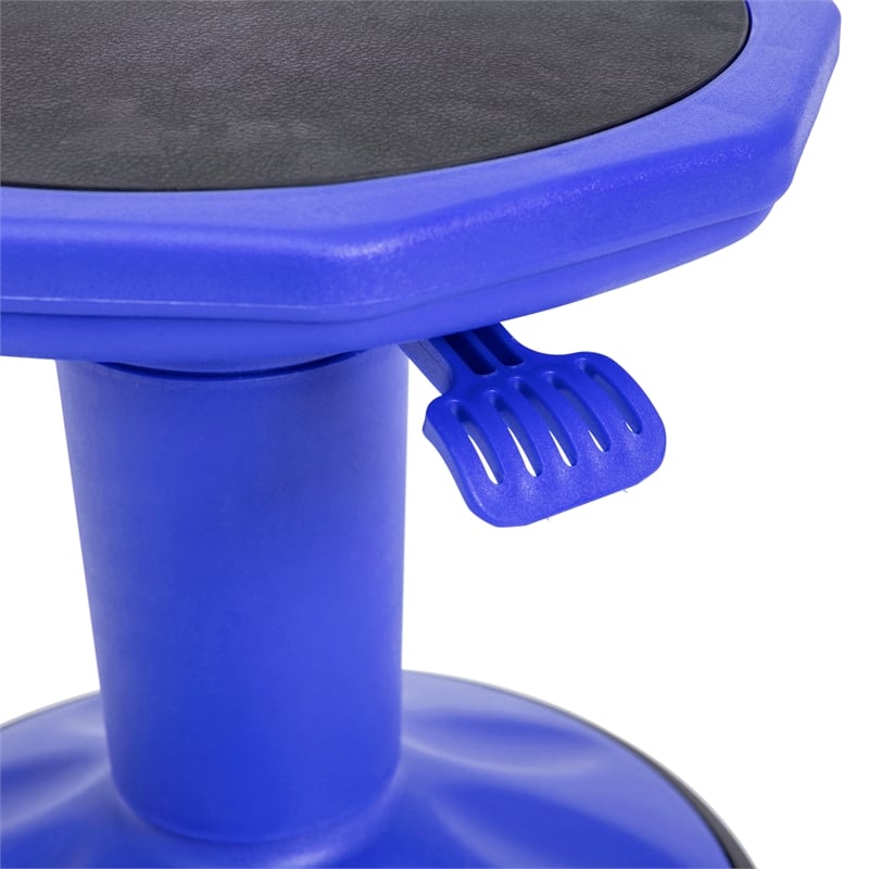 Pemberly Row Kids Adjustable Height Active Learning Stool for Classroom in Blue