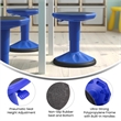 Pemberly Row Kids Adjustable Height Active Learning Stool for Classroom in Blue