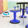 Pemberly Row Kids Adjustable Height Active Learning Stool for Classroom in Blue