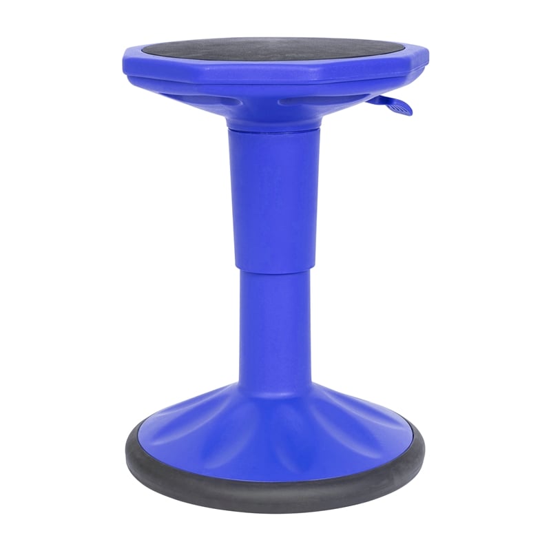 Pemberly Row Kids Adjustable Height Active Learning Stool for Classroom in Blue