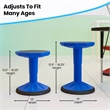 Pemberly Row Kids Adjustable Height Active Learning Stool for Classroom in Blue