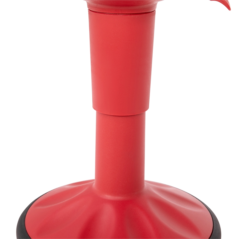 Pemberly Row Kids Adjustable Height Active Learning Stool for Classroom in Red