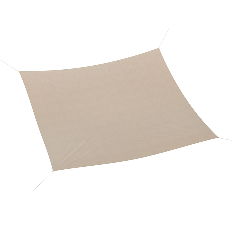 Pemberly Row 20' Rectangle Sun Shade Canopy with Nylon Ropes in Sand