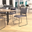 Pemberly Row 881 lb. Capacity Sled Base Stack Chair with Carry Handle in Gray