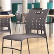 Pemberly Row 881 lb. Capacity Sled Base Stack Chair with Carry Handle in Gray