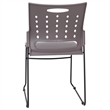 Pemberly Row 881 lb. Capacity Sled Base Stack Chair with Carry Handle in Gray