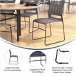 Pemberly Row 881 lb. Capacity Sled Base Stack Chair with Carry Handle in Gray