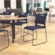 Pemberly Row 881 lb. Capacity Sled Base Stack Chair with Carry Handle in Navy