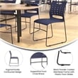 Pemberly Row 881 lb. Capacity Sled Base Stack Chair with Carry Handle in Navy