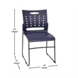 Pemberly Row 881 lb. Capacity Sled Base Stack Chair with Carry Handle in Navy