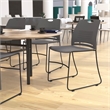 Pemberly Row 660 LB. Capacity Plastic Stack Chair with Steel Sled Base in Gray