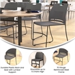 Pemberly Row 660 LB. Capacity Plastic Stack Chair with Steel Sled Base in Gray