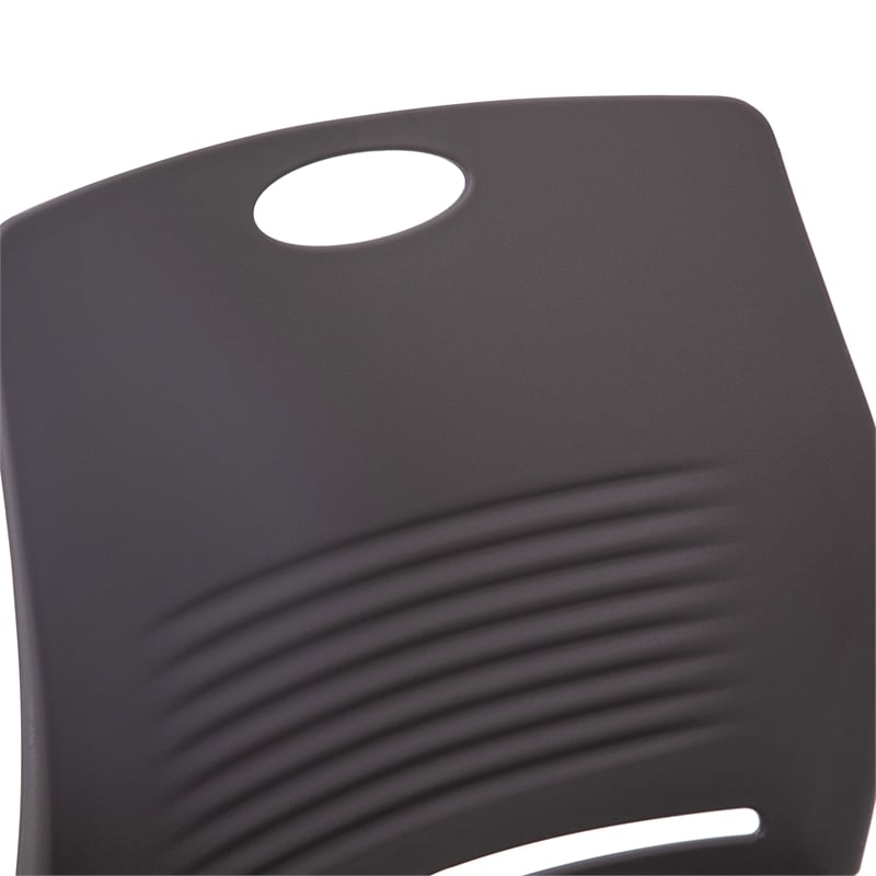 Pemberly Row 660 LB. Capacity Plastic Stack Chair with Steel Sled Base in Gray
