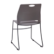 Pemberly Row 660 LB. Capacity Plastic Stack Chair with Steel Sled Base in Gray