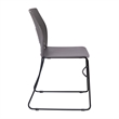 Pemberly Row 660 LB. Capacity Plastic Stack Chair with Steel Sled Base in Gray