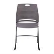 Pemberly Row 660 LB. Capacity Plastic Stack Chair with Steel Sled Base in Gray